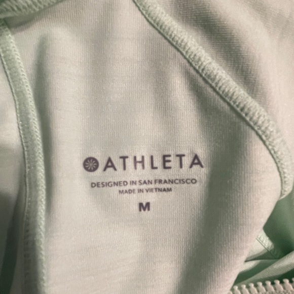 Athleta NWOT 3/4 zip, long sleeve workout jacket, size medium, mint green color - Picture 7 of 9